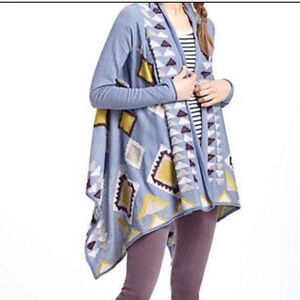 Anthropologie Fiets Voor 2 Aztec Draped Cardigan Sweater